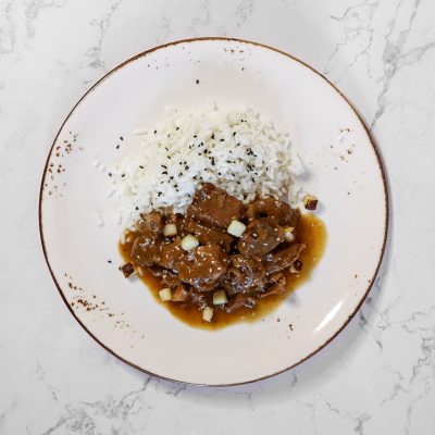 TRAFUS. AGUJA DE CERDO, SÉSAMO Y MANZANA
